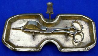 Rare 17th Century French Louis 14th Brass Candle Snuffer & Tray Circa 1700