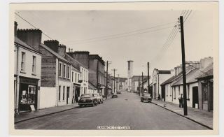 Great Old Real Photo Card Lahinch Street County Clare Ireland Eire Cars Shops