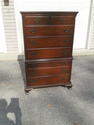 Vintage Solid Mahogany Tall Chest Of Drawers
