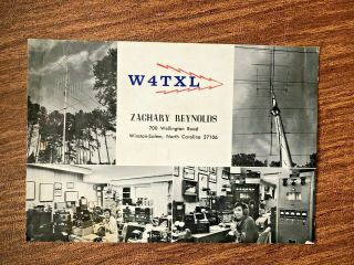 Vintage Winston - Salem Nc W4tlx Radio Advertising 10 " X 7 " Post Card Un - Posted