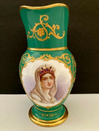Antique Sevres Style Hand Painted Signed Quentin Josephine Portret Ever Gilmore