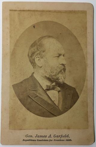 1880 General James Garfield Republican Candidate President Cdv Photo Trade Card