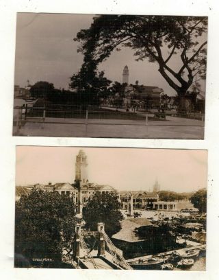 Singapore,  Two Old Real Photo Postcards
