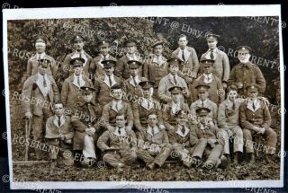 Ww1 Wounded Soldiers Group In An Auxiliary Hospital Garden - Real Photo Postcard