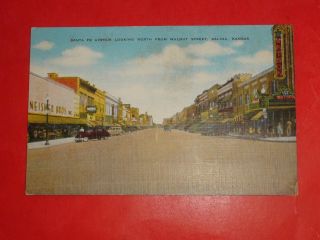 Ac785 Vintage Linen Postcard Santa Fe Avenue Salina Kansas