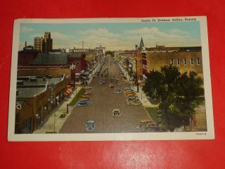 Zn911 Vintage Postcard Santa Fe Avenue Business Street Salina Kansas
