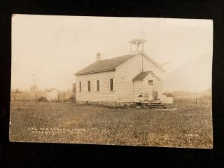 Rppc C1915 The Old School House,  Shelbyville,  Mi.  Vintage Real Photo Postcard