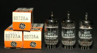 3 Vintage Ge 6072 Vacuum Tubes Premium 12ay7 Equivalent