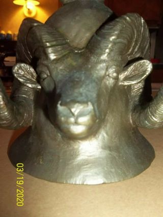 Carl Wagner - Signed/numbered 155/1000 Mountain Bighorn Solid Bronze Bell - Look