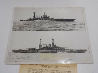 1929 Press Photo: Us Navy Battleships - Uss Maryland & Uss Mexico