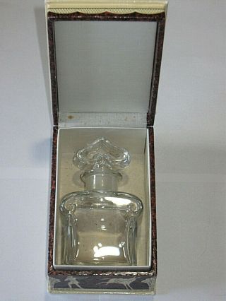 Vintage Guerlain Glass Baccarat Perfume Bottle/Box Mitsouko 4 3/4 