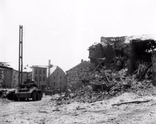 1945 Ww2 Ardennes Battle Of The Bulge M8 Greyhound Armored Car Wwii Photo Fl151