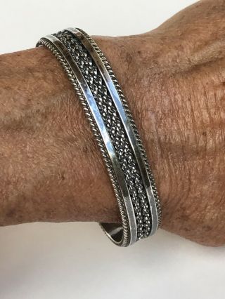 Vintage Tahe Navajo Sterling Silver Cuff Bracelet 27g 4