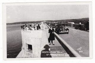 1956 Rppc Disney Ok Grand River Dam Pensacola Observation Old Postcard Oklahoma