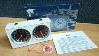 Vintage Jerger Blitz Chess Clock Germany,  Box Papers - Very Rare Scarce