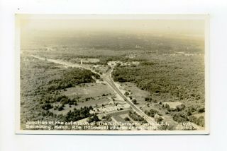 Salisbury Ma Mass Old Rppc Photo Postcard,  Aerial View,  Highway Junction,  Cars