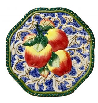 Fitz And Floyd Classic Florentine Fruit Decorative Plate Apples 9 "