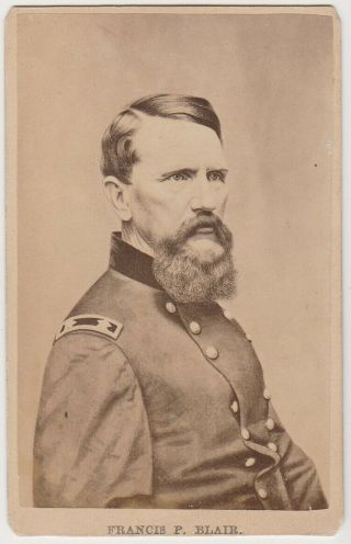 Cdv Photo Civil War General Francis P.  Blair - Vp Candidate In 1868 - Missouri