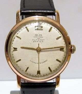 Vintage Rare Gold Plated " Gub - Glashutte " Mens German Automatic Watch Cal.  68.  1 87a