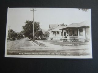 Old Vintage 1910 Palo Alto Ca.  Rppc Photo Postcard - Bryant Stand Hawthorne Ave.