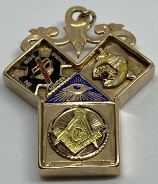 Vintage 10k Rose Gold Masonic Watch Fob