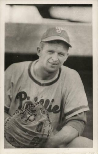 Baseball Rppc Stan Lopata,  Phillies Real Photo Post Card Vintage