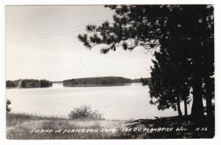 1950s Rppc Lac Du Flambeau Wi Lake Island Vintage Photo Postcard Wisconsin Old