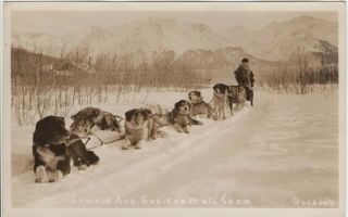 Alaska Seward Susitna Dog Sled Mail Team Vintage Rppc Photo Postcard Ak