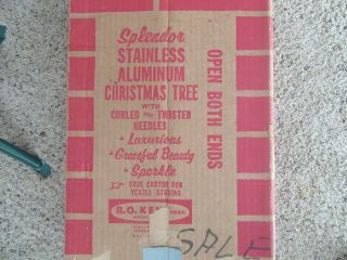 Vintage 1950 ' s Splendor Aluminum 5 foot Christmas Tree 45 Branches Silver 3