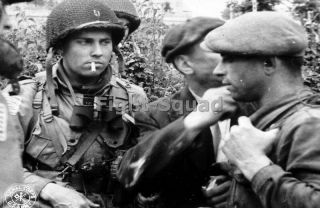 Ww2 Picture Photo Normandy 1944 French Resistance W American Airborne 2880