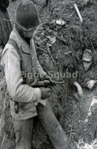 Ww2 Picture Photo German Soldier Tried To Hide 3104