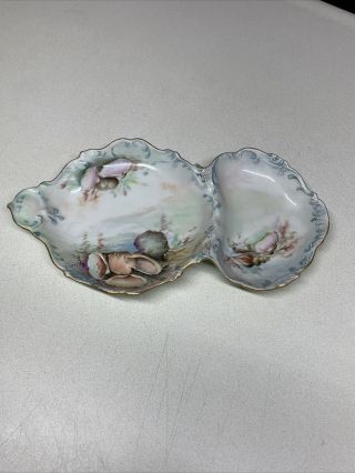 Antique T & V Limoges Nautical Sea Shells Dish Hand Painted Signed