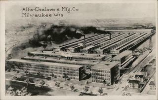Rppc Milwaukee,  Wi Allis - Chalmers Mfg.  Co.  Wisconsin Real Photo Post Card Vintage