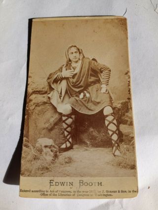 Vintage Actor: Edwin Booth Cdv Photograph Brother Of John Wilkes Booth C.  1870s