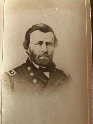 Civil War General Ulysses Grant CDV Uniform Soldier Carte De Visite Vtg Photo 2