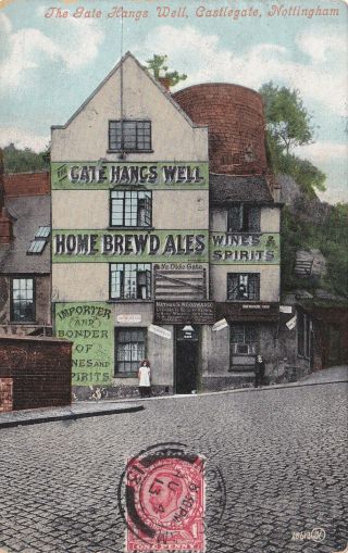 The Gate Hangs Well - Old Nottingham Pub Postcard (ref 4055/20/i)