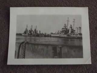 Group Of U.  S.  Destroyers In Port - 456,  458,  454,  447,  601 Vtg 1940 