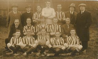 Football Photograph Postcard Poulton Wesleyan Fc 1922 Post Ww1 Wirral Pre Ww2