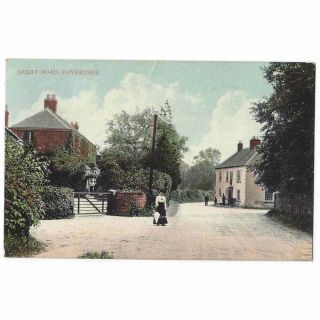 Doveridge Derby Road,  Nr Uttoxeter,  Derbyshire,  Old Postcard Postmark Rye 1917