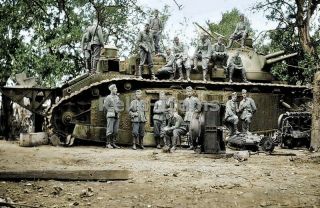 Ww2 Picture Photo Char 2c French Heavy Tank With German Troops 0767