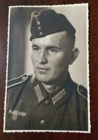 Ww2 Wwii German Army Military Soldier Portrait Photo Photograph Postcard