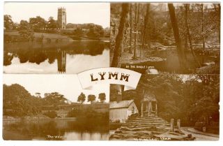 Rare R.  P.  Postcard View Of Church - Dingle - Weir & Old Cross - Lymm Warrington 1915