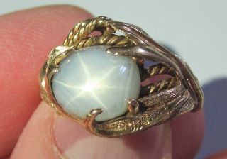 Vintage 14k Yellow Gold Natural Oval Star Sapphire Ring Size 6.  5