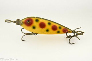 Vintage Heddon 300 Surface Minnow Antique Fishing Lure Strawberry Spot Lc1