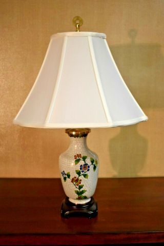 25 " Chinese Antique Cloisonne Vase Accent Table Lamp - Asian Oriental Porcelain