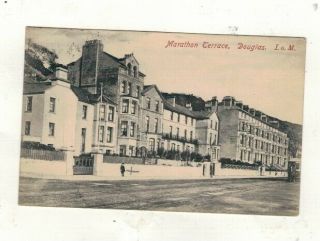 Isle Of Man,  Marathon Terrace,  Douglas,  Old Printed Postcard.  Pu.  1907