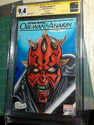 Darth Maul Star Wars Obi - Wan & Anakin 1 - Art Blank Cover Cgc 9.  4