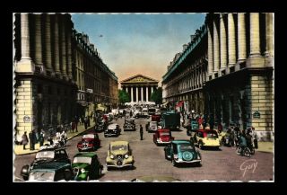 Dr Jim Stamps Old Cars Rue Royale Paris France Hand Colored Cupped Rppc Postcard