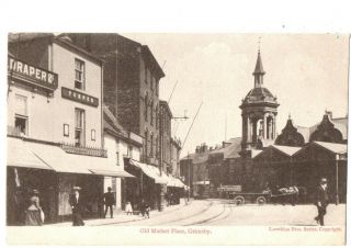 Postcard - Old Market Place,  Grimsby,  Lincolnshire.