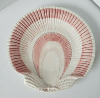 Vintage 1981 Fitz & Floyd Pink Oceana Clam Sea Shell Ceramic Plate 8 1/2”